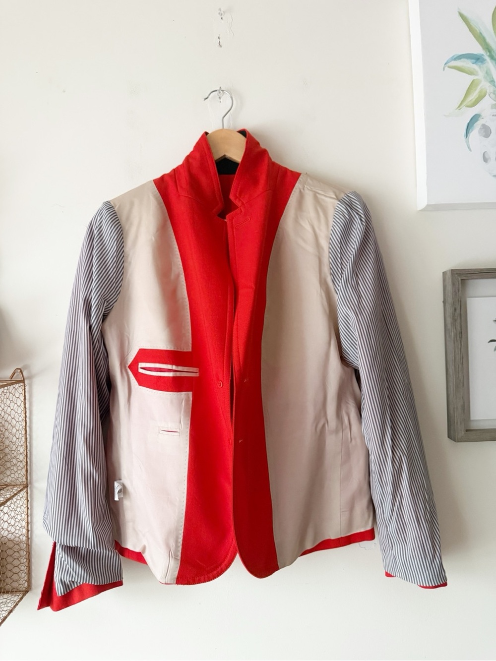 J.Crew Dark Orange Wool Schoolboy Blazer Size 6 Gold Crest Buttons Fall Preppy - Picture 11 of 15